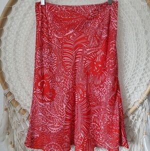 Ann Taylor Flowy 100% Silk Skirt Size 8
